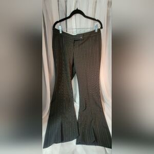 Victoria's Secret Women's Dark Gray/Brown Striped Wide Leg Pants